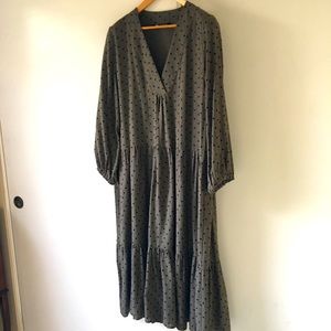 Zara olive and black polka dot dress